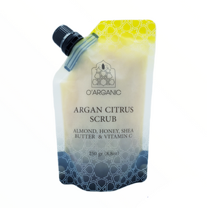 Argan citrus scrub with almond, honey, shea butter and vitamin C